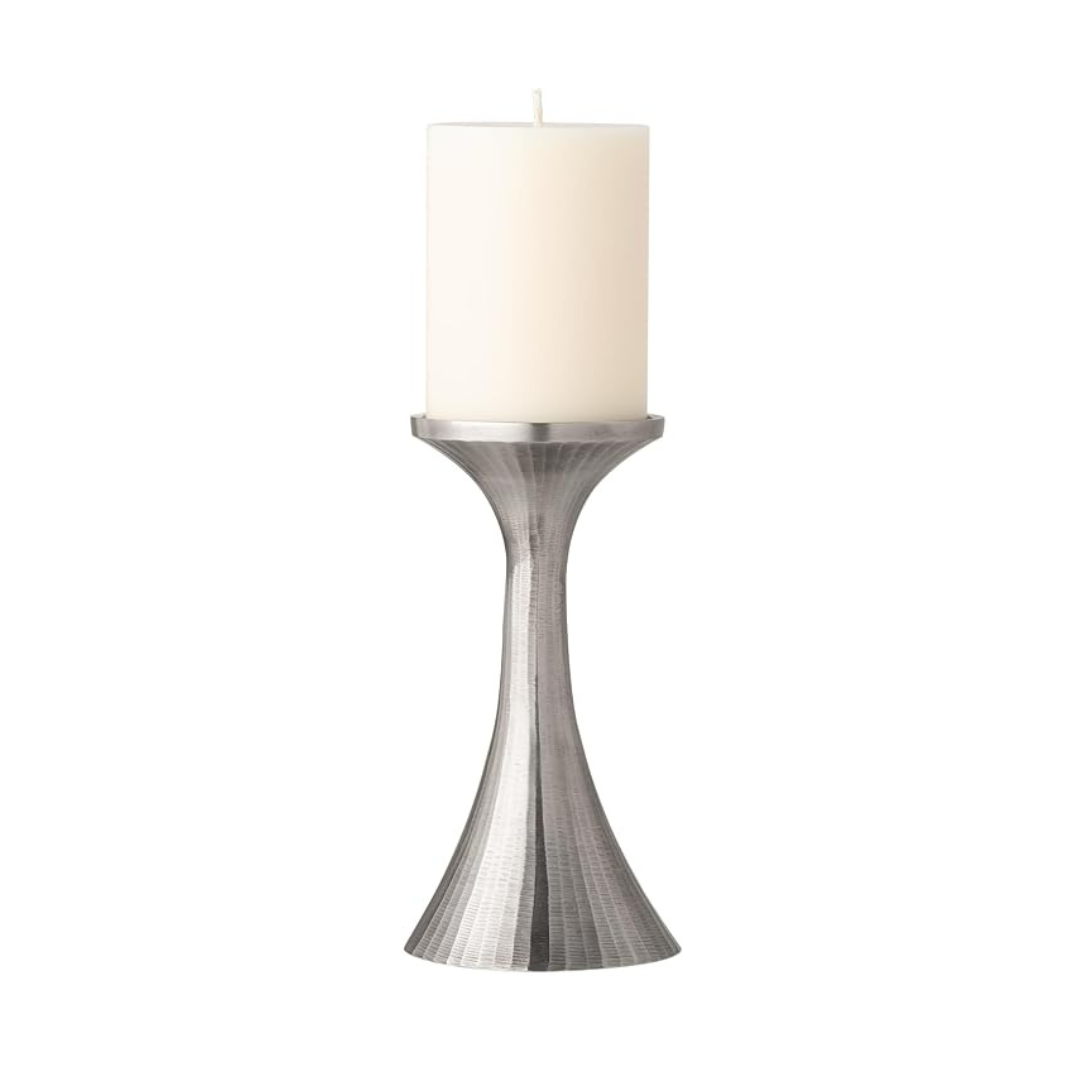 Medium Pewter Hourglass Candle Holder