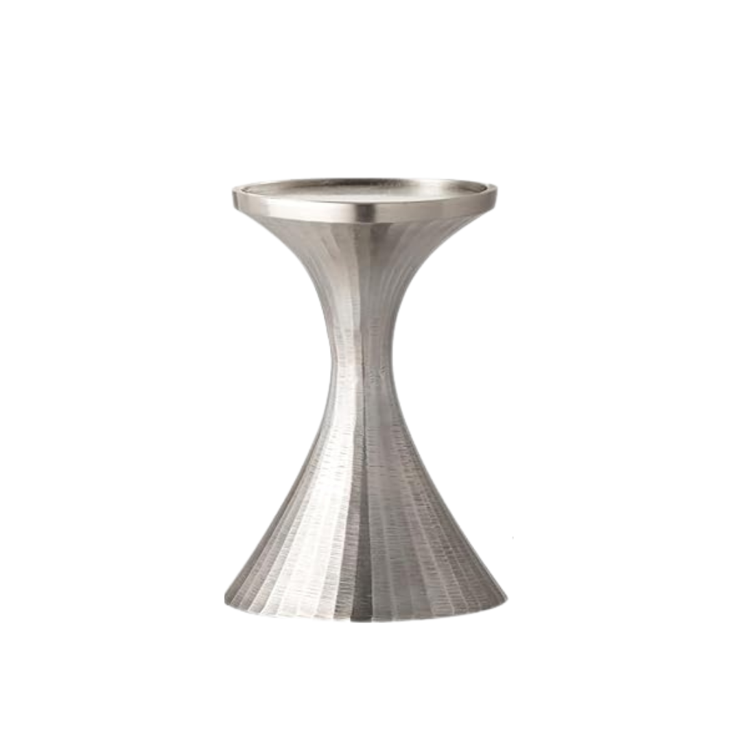 Small Pewter Hourglass Candle Holder