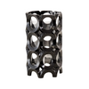 Round Gloss Black Ovals Candle Holder