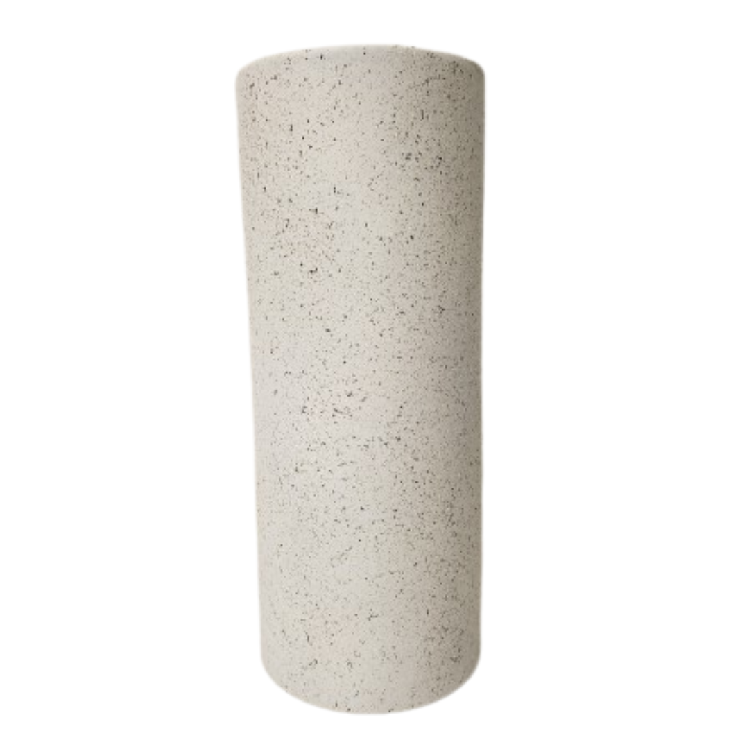 White Stone Cylinder Vase