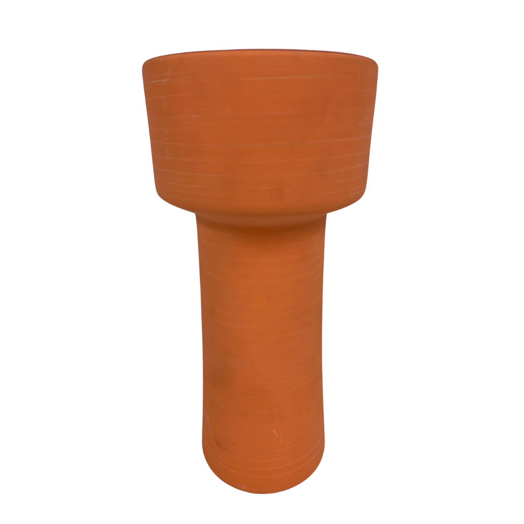 Tall Bright Orange Matte Vase