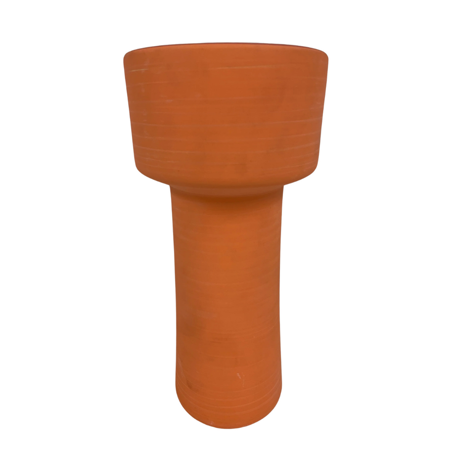 Tall Bright Orange Matte Vase