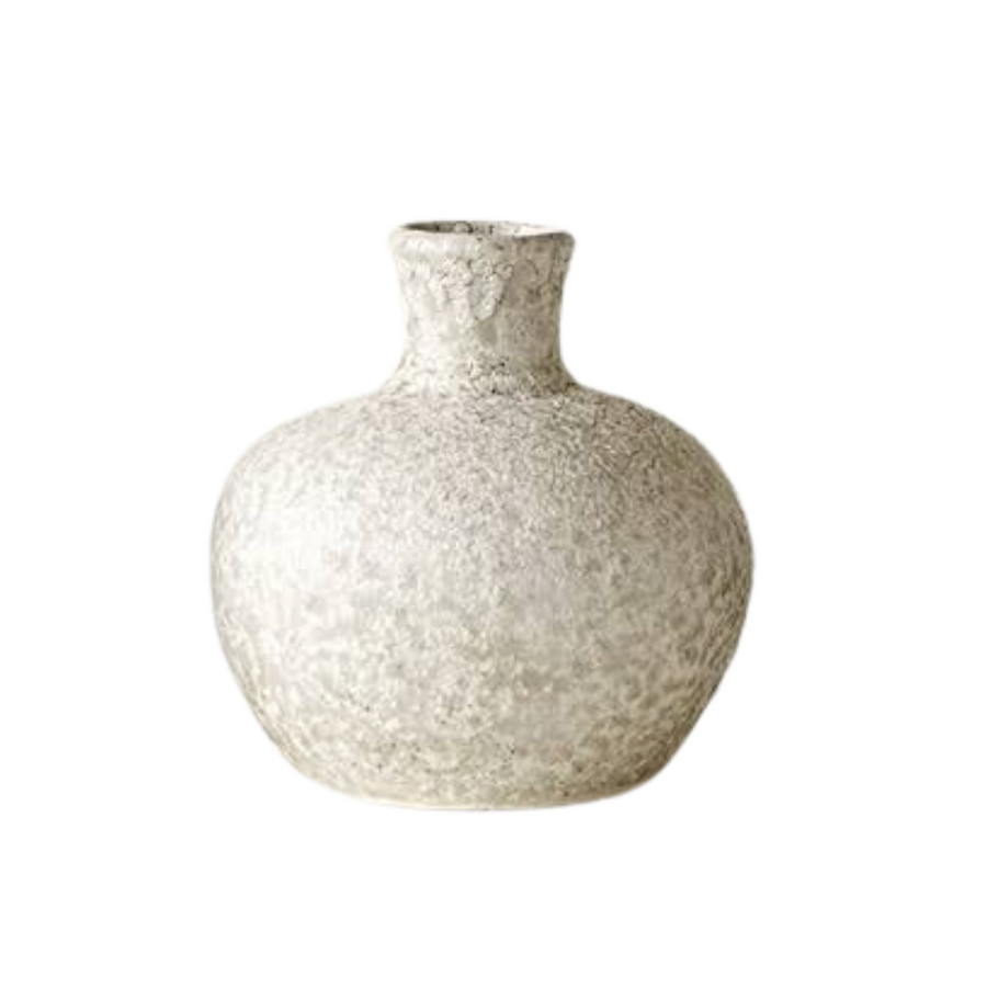 Distressed Light Grey Terra-Cotta Vase