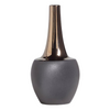 Matte Black Vase w/ Metallic Top