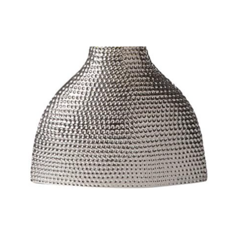 Small Chrome Tapered Vase w/ Hammered Texture