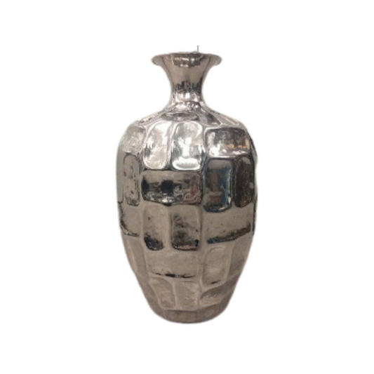 XL Silver Rectangle Dents Vase