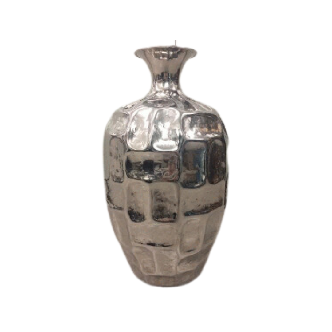 XL Silver Rectangle Dents Vase