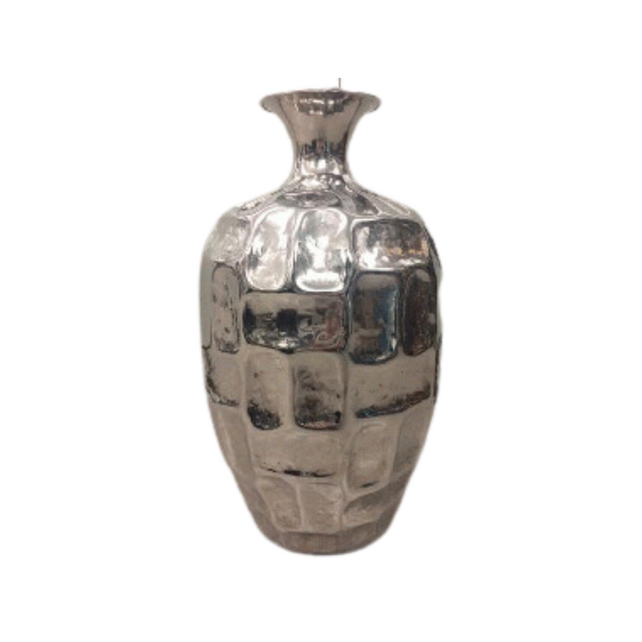 XL Silver Rectangle Dents Vase