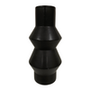 Black Matte Accordion-Shaped Vase