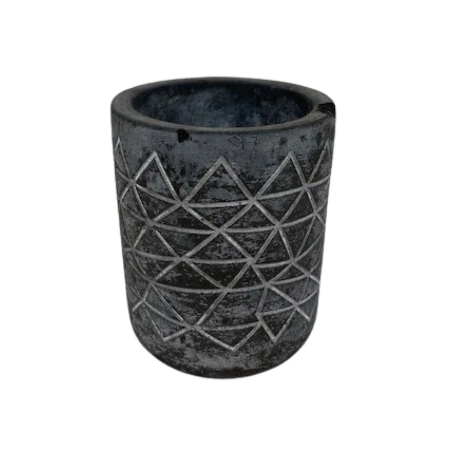 Small Faded Black Matte w/ Geometric Pattern