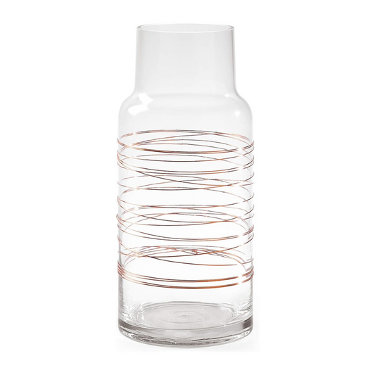 Small Clear Cylinder Vase w/ Copper Wire