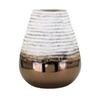 Large Bronze & White Textured Vase