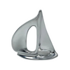 Large Chrome Rounded Sail Boat Sculpture