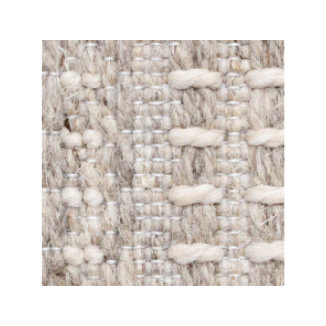 Flatweave Wool Rug with Neutral Squares