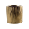 Small Gold Tapered Ribbed Vase