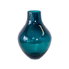 Small Blue Glass Bulbous Neck Vase