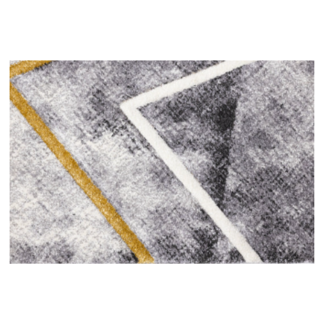 Soho Grey Mustard Zig Zag Rug