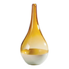 Small White Amber Teardrop Vase