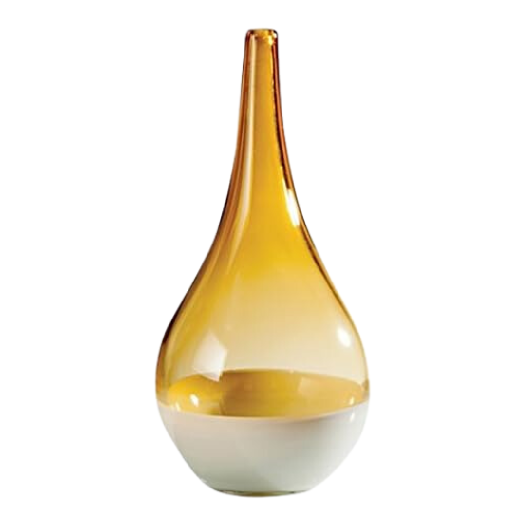Small White Amber Teardrop Vase