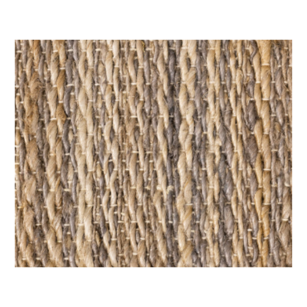 Natural and Grey Woven Rug w/ Fringe