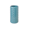 Medium Cylinder Blue Leaf Pattern Vase