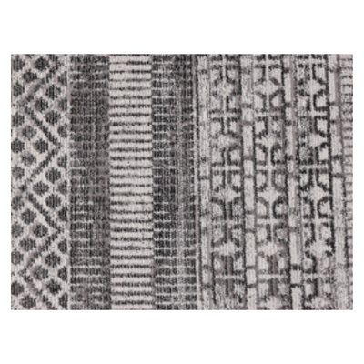 Tribal Pattern Rug in Grey and White