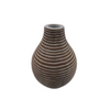 Medium Round Wooden Vase w/White Stripes