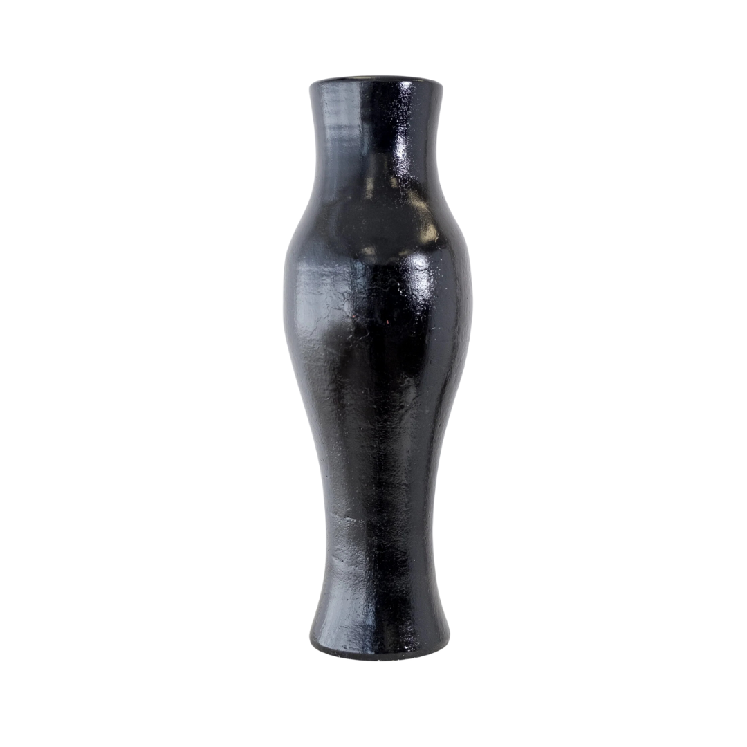 Black Rough Reverse Hourglass Vase