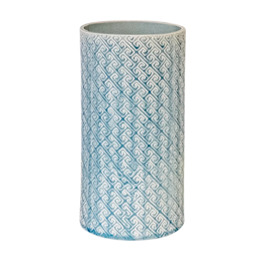 Large Light Blue Athena Cylinder Vase