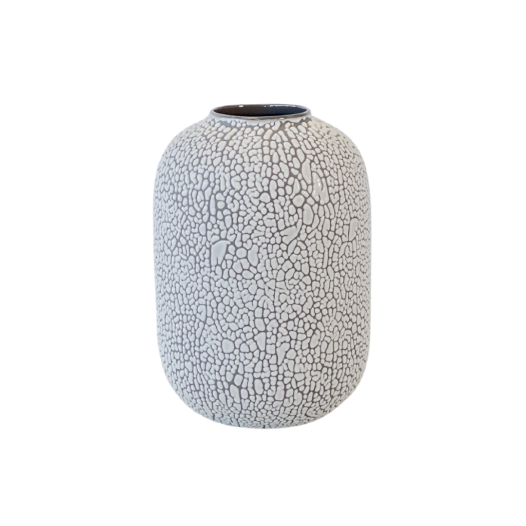 White & Grey Fragmented Glaze Vase