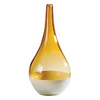 Large Amber & White Teardrop Vase