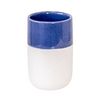 Beige and Blue Half Ceramic Vase