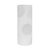 White Vase with Blue & Grey Flowers Cylinder