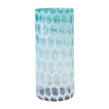 Large Blue and White Honeycomb Glass Vase