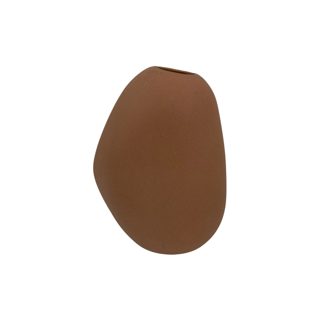 Matte Brown Kidney Vase