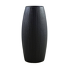 Oval Black Chiseled Mangowood Vase