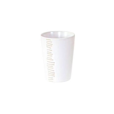 White Matte Vase w/ Horizontal Lines