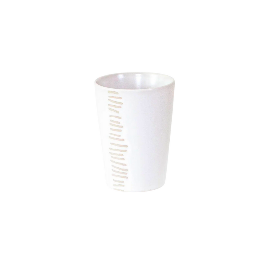 White Matte Vase w/ Horizontal Lines
