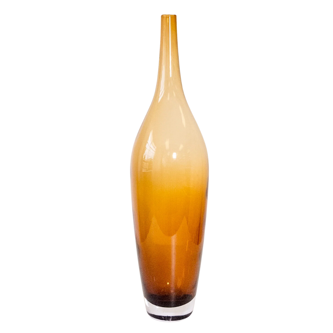 Tall Brown Glass Vase