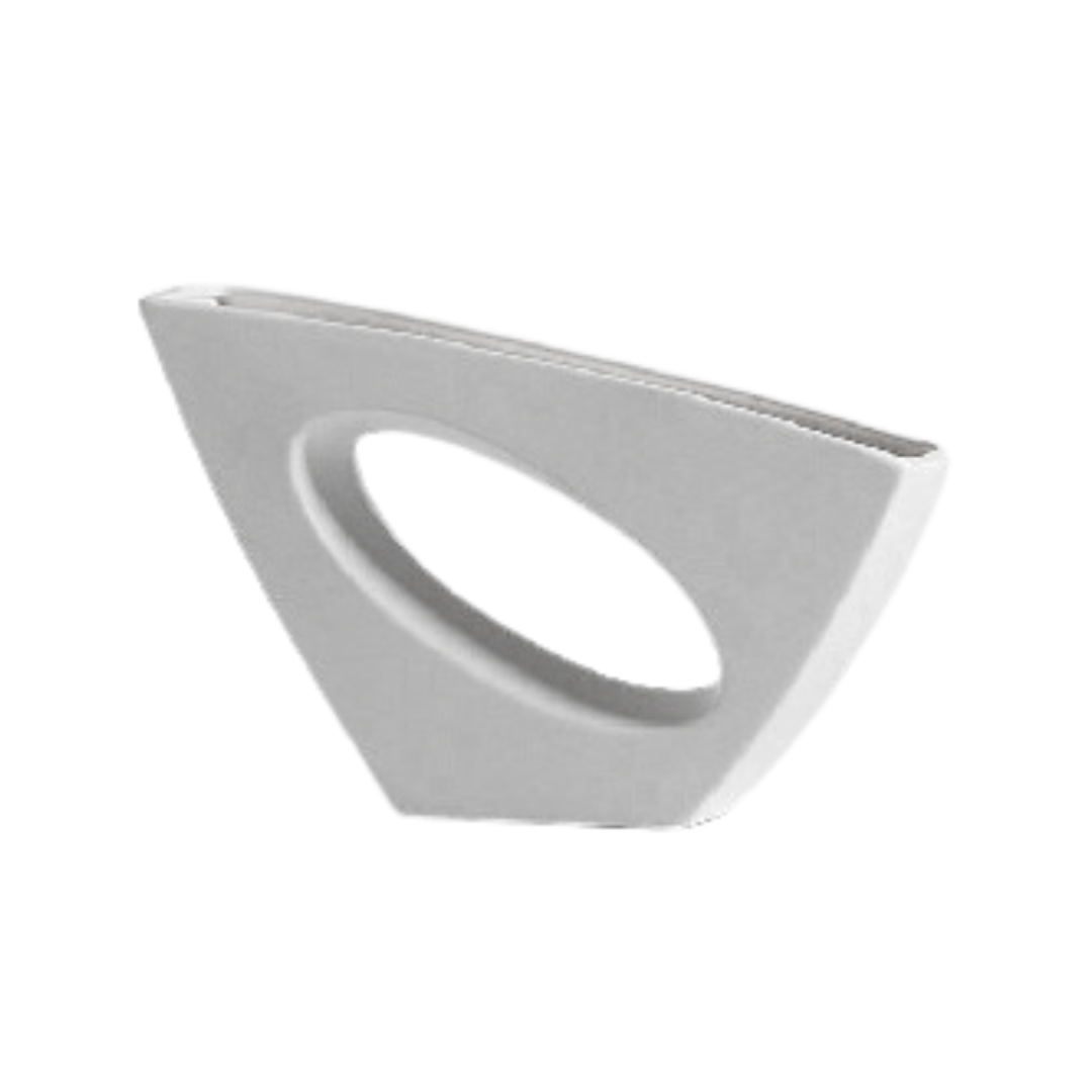 Matte White Abstract Vase w/ Hole