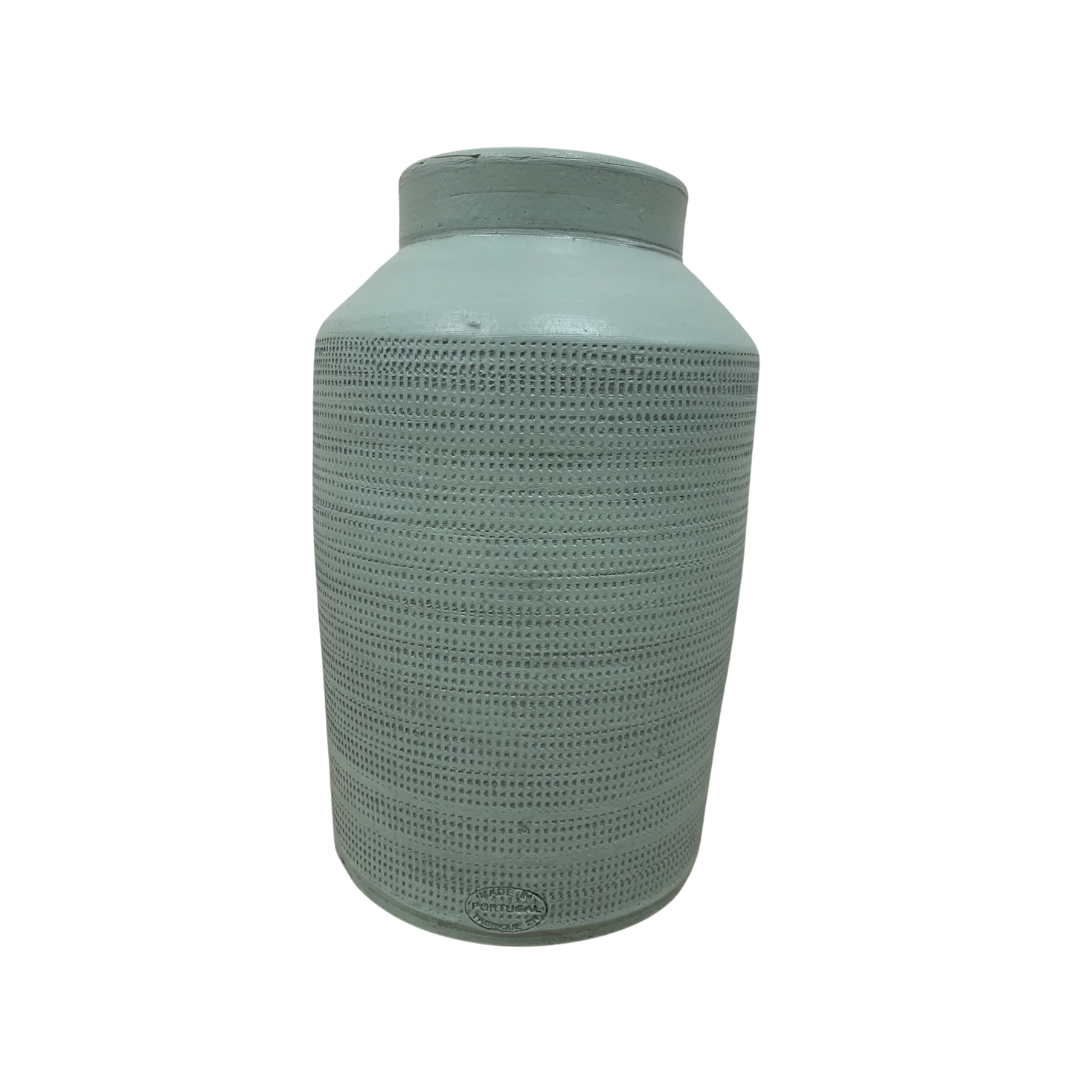 Teal Vase w/ Dot Pattern Vase