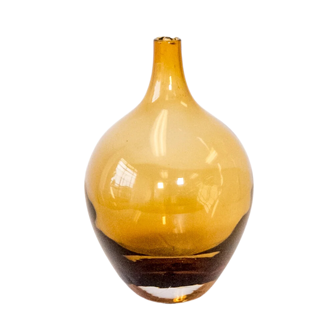 Round Brown Glass Vase