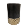 Vase w/ Shiny Bronze Bottom and Matte Black Finish