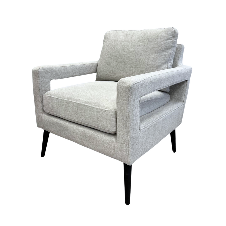 Taupe Armchair with Open-Sided Design Accent Chair