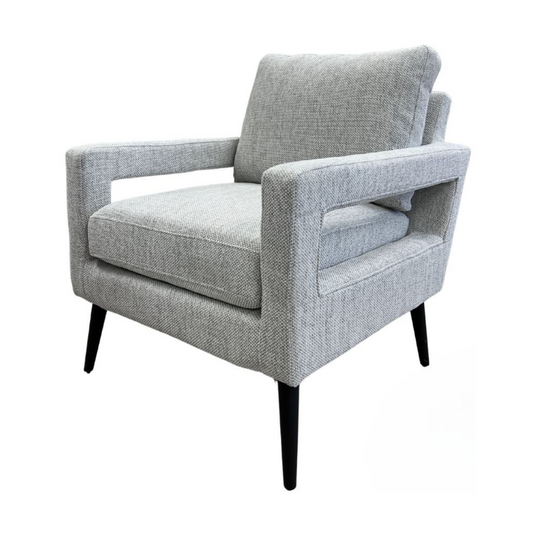 Light Grey Armchair with Open-Sided Design Accent Chair