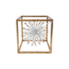 Gold Tone Cube with White Star 6"