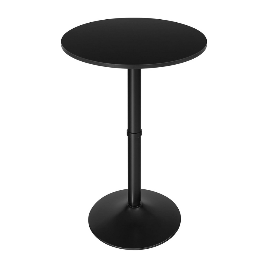 Round Black Bar Table with Black Base