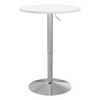 Bar Table White Multi-Level With Swivel Top & Steel Base