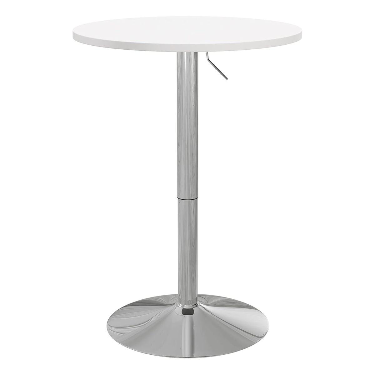 Multi-Level White Bar Table with Swivel Top and Steel Base