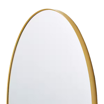 Round Gold Thin Frame Mirror